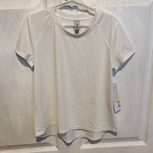 Zella Girl White Polyester Short Sleeve T-Shirt